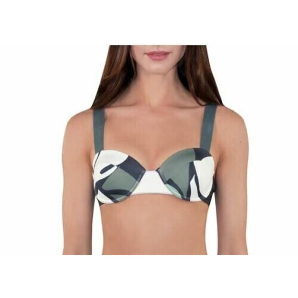 Mei L’ange Women's Olivia Bikini Top Green Mosaic Size Small ML2006 MSRP $95